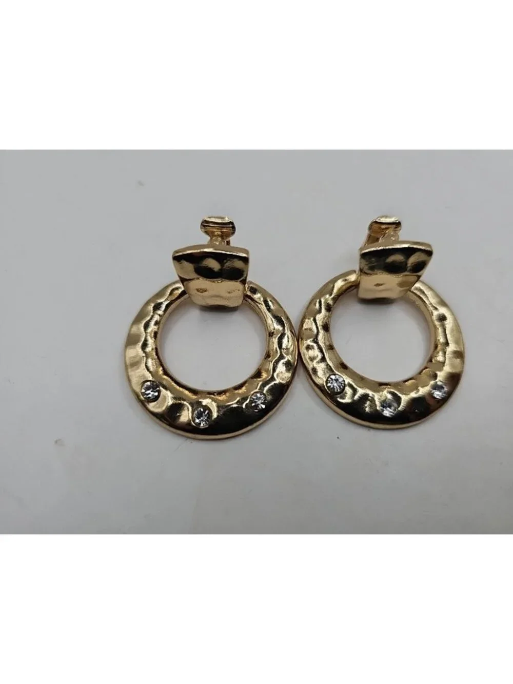 earrings clip ons gold-tone door knocker style